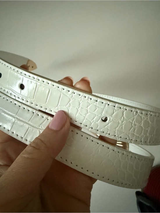 petit moments: Tulsa Ivory Belt with Gold Buckle - Size XS/S